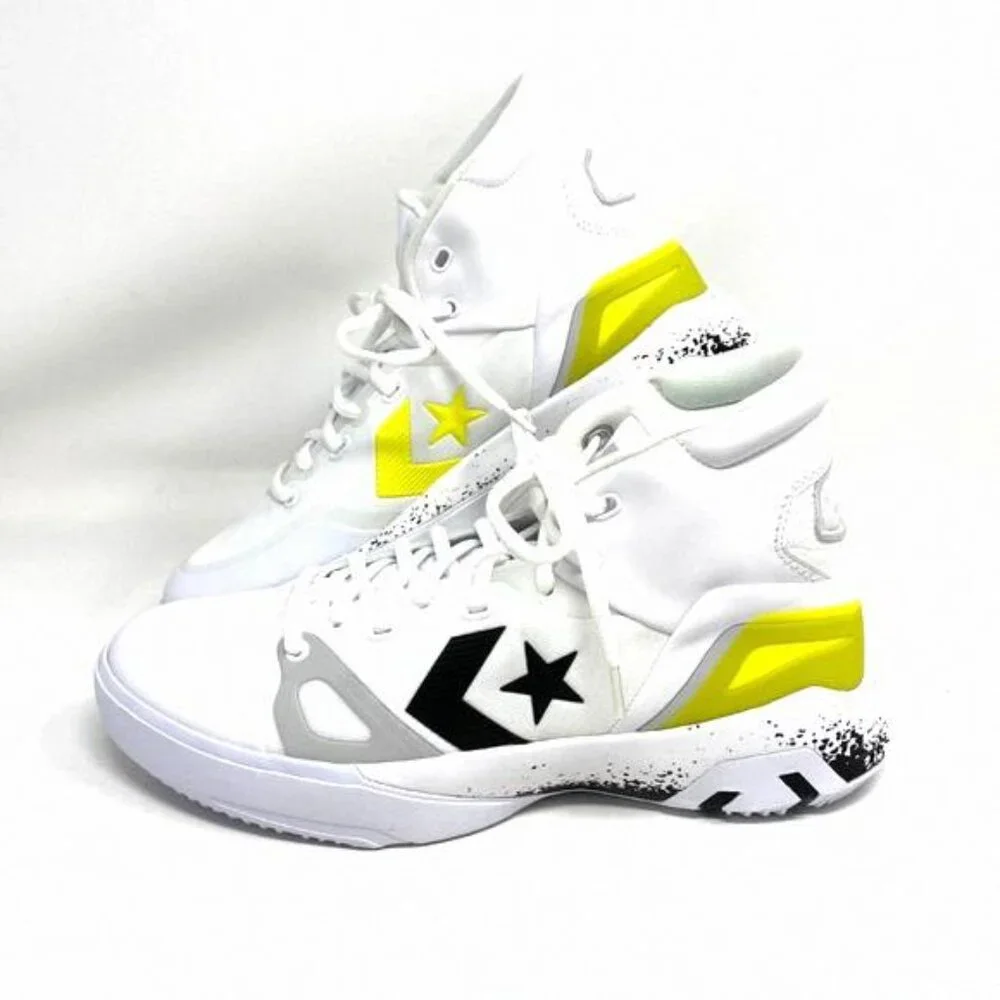 💖MEGA SALE💖Converse Men's 169512C G4 White Black Leather Mesh Venom Lemon - Picture 3 of 9